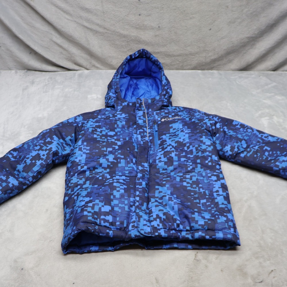 Columbia Jacket Boy Small 8 Camo Lightning Lift IV Insulated Light Hooded Puffer